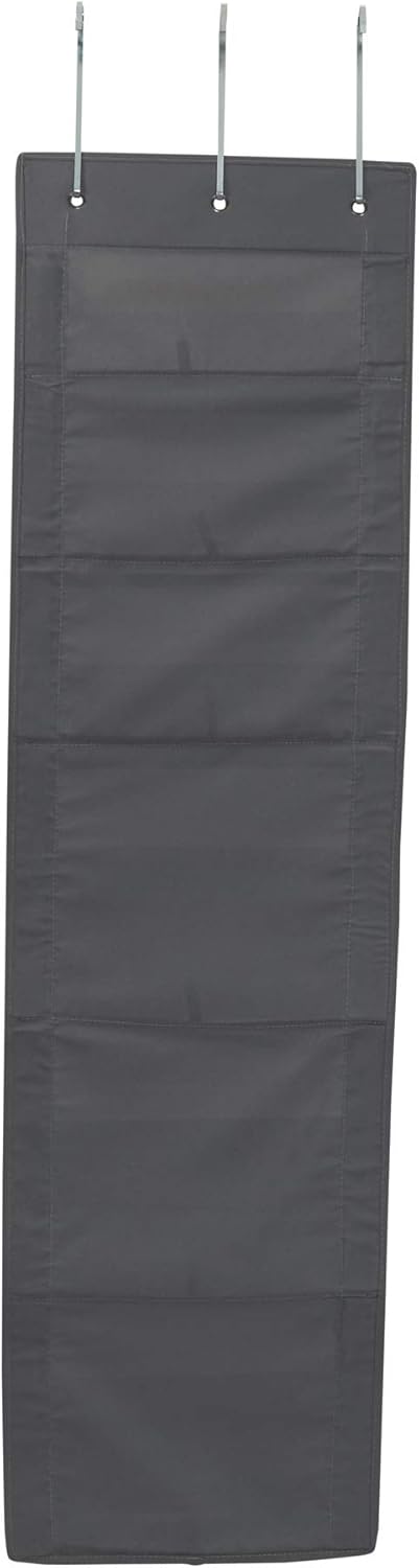 6 Household Essentials Black Pouch Fabric Over The Door Organizer