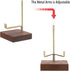Hipiwe Display Stand Easel with Adjustable Metal Arms Wooden Base Rock Display Easel Holder for Fossil Coral Geodes Rock Mineral Agate Plate Seashell and Small Collectibles,2.6"x2.6"x4.2"