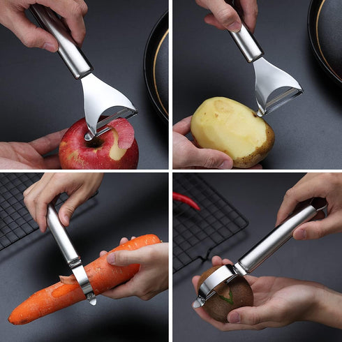 Kyraton Y Shaped and I Shaped Potato Vegetable and Fruit Peelers, Quality Stainless Steel, Set of 2