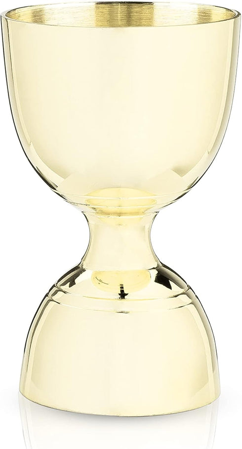 Viski Canterbury Double Measure for Cocktails - Stainless Steel Bartender Tool, Gold, Set of 1