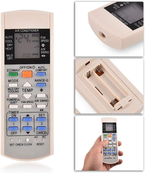 Universal Air Conditioner Remote Control Replacement for Panasonic Models A75c3300, A75c3208, A75c3706, A75c3708