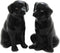 Fine Ceramic Black Labrador Dog Salt & Pepper Shakers Set, 3-3/4" H