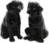 Fine Ceramic Black Labrador Dog Salt & Pepper Shakers Set, 3-3/4" H