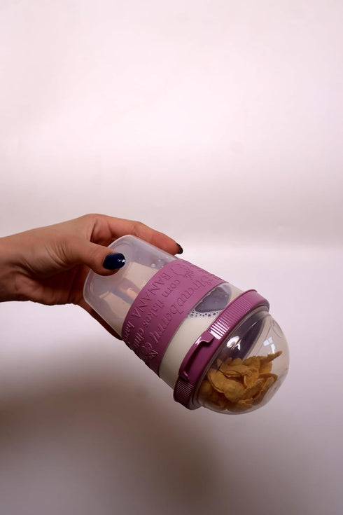 4 Pack 20 oz Set 4 Salda Breakfast On the Go Cups, Take and Go Yogurt Cup with Topping Cereal Cup with spoon, Overnight