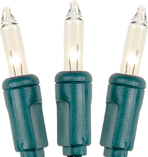Novelty Lights 8.5 Feet 20 Bulb Clear Mini Light String, Green Wire, Non-Connectable