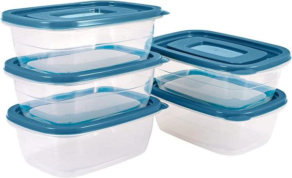 5PCS Small Food Storage Containers, BPA Free Plastic Meal Prep Containers, Freezer Microwave Safe, 0.53 Quarts