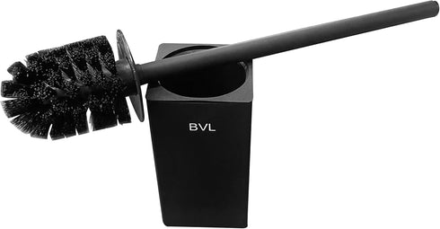 Wall-Mounted Black Toilet Brush with Stainless Steel Handle