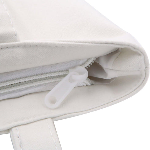Music Notes Handbag Canvas Tote Bag, Reusable Grocery Bag for Women and Girls, White Shopping Bag Gift
