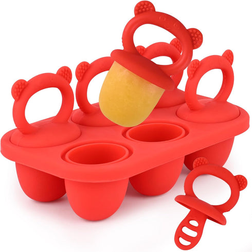 WMKGG Baby Popsicle Molds, Breastmilk Popsicle Molds for Teething Relief with Sticks,