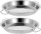 Luxshiny 2PCS Stainless Steel Roasting Pan, Round Baking Tray for Pizza and Turkey
