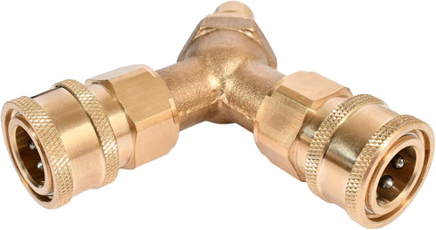 xiangxu Pressure Washer Tee, 3/8 Inch Fitting Splitter Coupler to Connect Two Guns to One Power Washer, 4.0 GPM