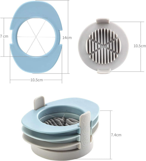 Ruibo Strawberry Slicer/Cutter with Stainless Steel Cutting Wires for Hard Boiled Egg Slicer, Multicolour
