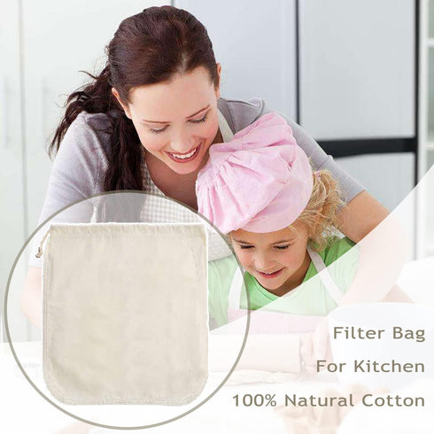 Nut Milk Bag Cloth Strainer, 3 Pack Organic Reusable Kitchen Fine Mesh Cheesecloth for Juicing