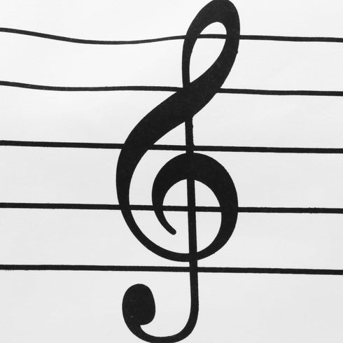 Music Notes Handbag Canvas Tote Bag, Reusable Grocery Bag for Women and Girls, White Shopping Bag Gift