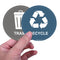 Wisdompro Recycle Sticker for Trash Can, 8 Pack of 3 Inch Round Self Adhesive Stickers for Indoor & Outdoor Use