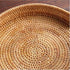 YANGQIHOME Rattan Round Serving Tray - Decorative Coffee Table Tray, Hand Woven Serving Basket with Handles