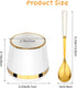 6PCS Coffee Spoons with Ceramic Jar Holder, Small Stainless Steel Gold Tea Spoons, Mini Dessert Spoons Set for Fruit, Stirring, Mixing, Sugar, Ice Cream, Cake