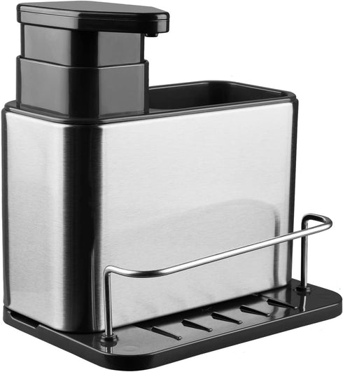 3-in-1 Countertop RedCall Soap Dispenser for Kitchen Sink, Sponge Holder for Kitchen Sink Caddy, Stainless Steel