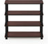 Furinno Turn-S-Tube 4-Tier Shoe Rack, Dark Cherry/Black