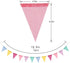 60 Flags Imitated Burlap Pennant Banner, Multicolor Fabric Triangle Rainbow Flag Bunting for Party and Festival