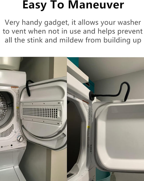 Magnetic Front Load Washer Door Prop, Washing Machine Door Holder, Keep Washer Door Open (White)