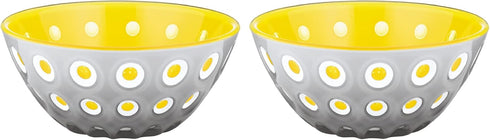 Guzzini Le Murrine 4.7" Bowl Set of 2 - Grey & Yellow, Chip Resistant, BPA-Free Mixing Bowl for Kitchen
