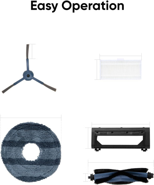 C20, 2 2 1 1 2 eufy Official Accessory Kit for Robot Vacuum Omni Side Brushes, Washable Filters, Rolling Brush, Brush