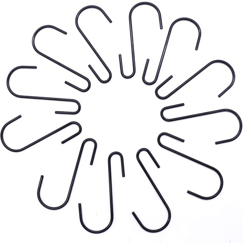 18 Pack ESFUN 4 inch Heavy Duty S Hooks, Black S Shaped Hooks for Hanging Kitchenware, Clothes, and Plants