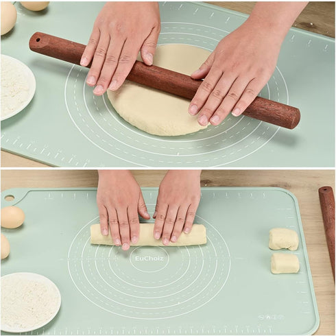 Silicone Pastry Mat 20"*16", Extra Thick Non Stick Baking Mat, Food Grade Silicone Dough Rolling Mat with Edge