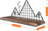 Set 2 Homode Floating Shelves, of Mountain Wall Shelves, Rustic Wood Display Storage Shelf with Metal Wire, Geometric