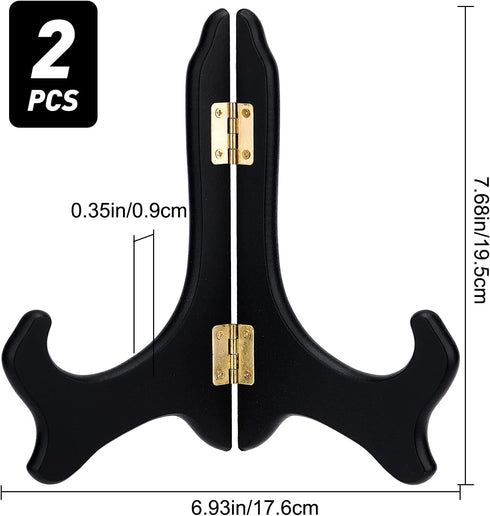 GORGECRAFT 2 Packs Wooden Display Stand Black Easels Plate Holders for Home Displaying Picture Photo Books Weddings Birthday Table Decoration Racks 7 Inch