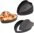 Mini Tart Pan Set of 6, Non-Stick 4 Inch Heart-shaped Quiche Pan with Removable Bottom for Pies & Muffins