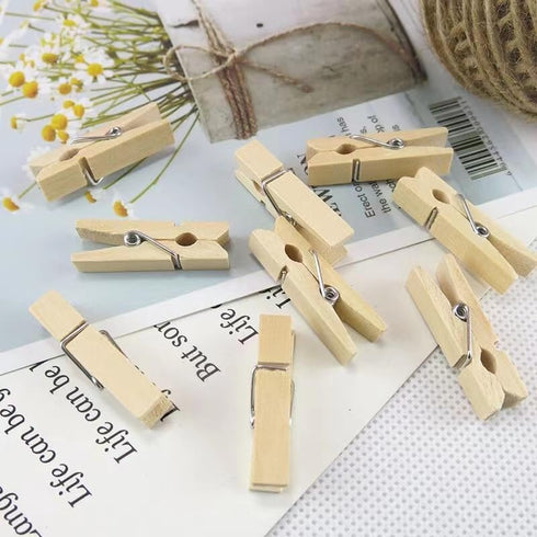 Durable Mini Wooden Clothespins for Crafts, 1-Inch Size, Pack of 100 for DIY Projects, Photos, Home Decor