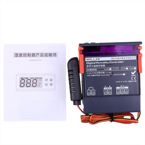 110V Digital Air Humidity Temperature Control Controller WH8040, Range 1%~99%