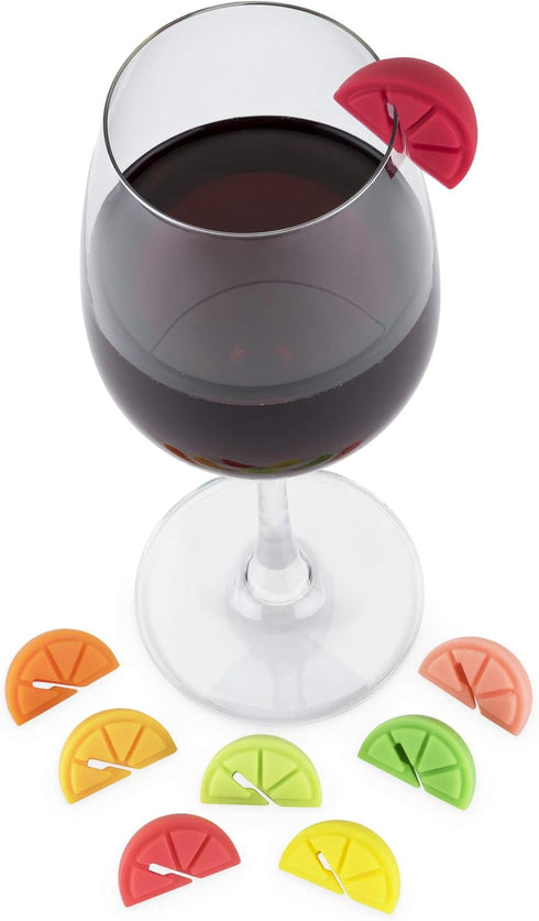Wine Charms, Silicone Drink Markers, Fits Glasses and Cans, Dishwasher Safe, Multicolor