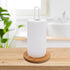 Wood Paper Towel Holder, Free-Standing Kitchen Towel Holder with Non-Slip Wooden Base for Countertop