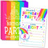 ukebobo Rainbow Happy Birthday Party Invitations for Child’s 8th Birthday – 20 Colorful Cards with Envelopes