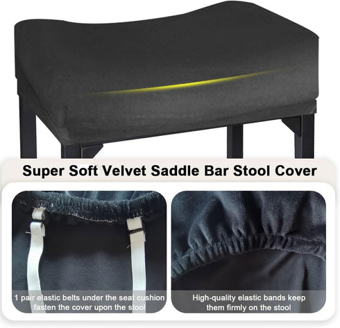 Levoberg Counter Counter 4 Pack Bar Stool Cover Rectangle Velvet Stretch Height Barstool Slipcovers Rectangular Kitchen