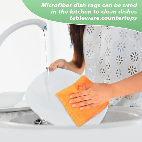 5 12Inchx12Inch 10 Pack SINLAND Microfiber Dish Cloth for Washing Dishes Rags Best Kitchen Washcloth Cleaning Cloths
