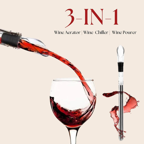 Wine Chiller Stick, Stainless Steel Wine Cooler Stick, Rapid Bottle Chilling Rod for Cooling & Aerating, Iceless Wine