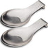 Stainless Steel Spoon Rest Holder, Spatula Ladle Holder, Brushed Finish, Dishwasher Safe, 9.8 x 3.7 Inch (Silver, 2PCS)