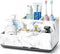 Electric Toothbrush Holder for Bathroom, White Marble Pattern Vanity Organizer Tray, Kids Desk Storage Compartment