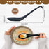 DOERDO 6PCS Soup Spoons Japanese Style Spoons Chinese Asian Soup Spoons With Long Handle for Kitchen Mixing, Baking, Cooking, Black