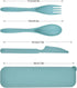 Reusable Wheat Straw Cutlery with Case, Portable Dark Utensils Set for Adults, Tableware Camping Cutlery Set for 4 People, Travel Utensils Set for Kitchens, Dishwasher Safe by Lnrkai