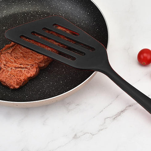 Luxshiny Fine Mesh Strainers, Silicone Wok Spatula, Slotted Fish Turner for Nonstick Cookware