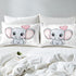 Set 3Pcs Feelyou Cute Baby Elephant Duvet Cover Kids Boys Girls Cartoon Elephant Printed Comforter Cover Bedroom