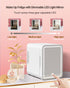 Mini Fridge Skincare with Dimmable LED Light Mirror, 4L/6Can Cooler & Warmer Mini Fridge for Skincare and Makeup,