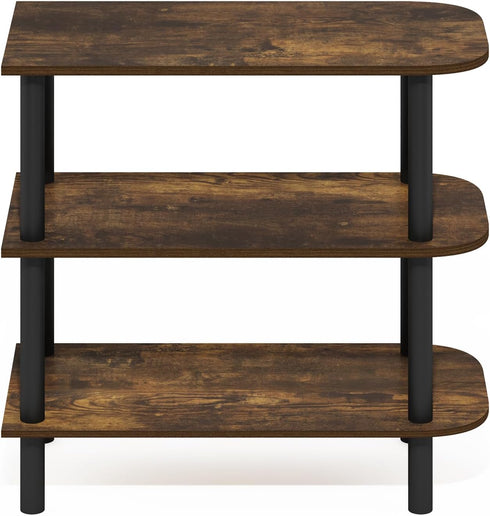 3-Tier 11.7 23.6 21.9, Closet Furinno Turn-N-Tube Shoe Rack, Narrow Shoe Organizer, Shoe Rack Storage with Curved