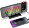 Projection Alarm Clock for Bedroom Ceiling, 180° Rotatable Projector, 7.4” Mirror RGB Digital LED Display, Dual Alarm