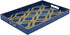 15.7" 10.2" 1.57" MAONAME Blue Decorative Tray with Handles, Plastic Serving Tray for Coffee Table, Marbling